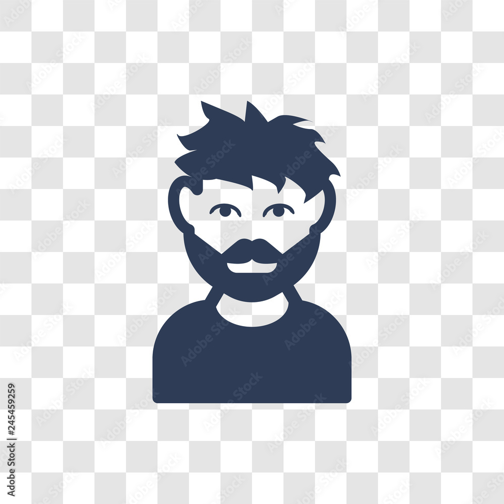 Poster man face with beard icon vector