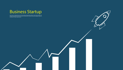 business startup competition.banner concept Rocket  Vector and illustration flying rocket.Space travel to the moon.Space rocket launch.Project start up Solar System and text space ©  Berlin23