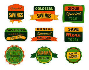 Special savings stickers