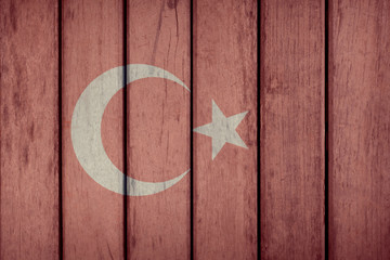 Turkey Politics News Concept: Turkish Flag Wooden Fence