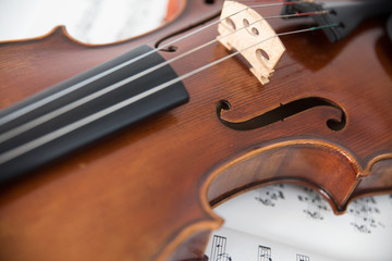Violín sobre partitura