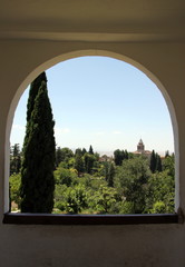 In the architectural and Park complex of Alhambra in Granada