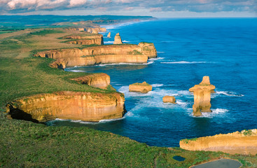 Aerial view of the 12 Apostles, Great Ocean Road, Victoria, Australia.