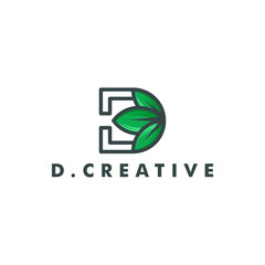 D Letter icon symbol design vector illustration