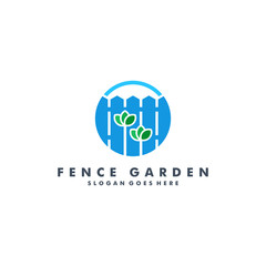 Fence garden logo template vector illustration