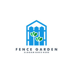 Fence garden logo template vector illustration