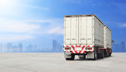 Truck run on road, Drive on road, transportation logistic concept