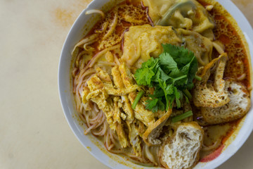 delicious and famous Sarawak Laksa Noodle Soup.