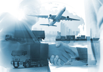 Transportation, import-export and commercial logistic, shipping business industry