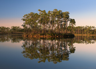 Sunrise at Long Pine Key Lake in Everglades National Park near Homestead, Florida