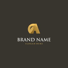 Letter A Leaf Golden Luxury Abstract Elegance Business Logo