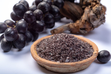 Spa treatment and skin care with Malvasia vulcanic grape aromatic sea salt