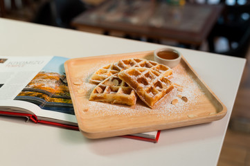 sweet homemade waffle make me happy in this day