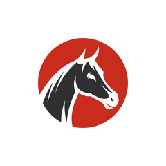 Head horse logo template vector illustration
