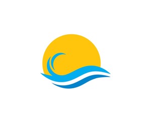 Fototapeta premium Water Wave symbol and icon Logo Template