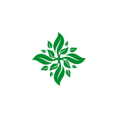Natural leaf, eco flower icon symbol design vector illustration