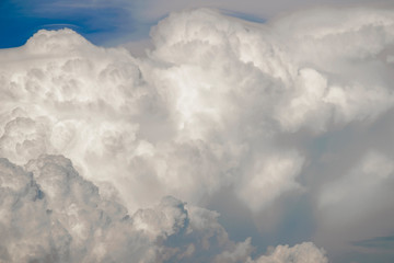 Blue sky with white clouds, clear blue sky with plain white cloud with space for text background