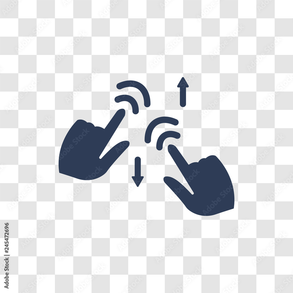 Poster command up and down gesture icon vector