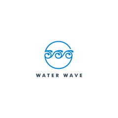 Water wave icon symbol logo template vector illustration
