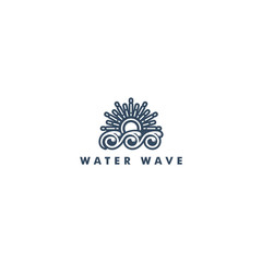 Water wave icon symbol logo template vector illustration