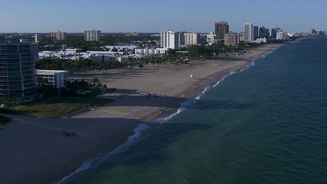 Aerial view Barrier Island Atlantic Fort Lauderdale Florida
