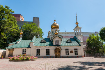 Fototapeta na wymiar Russia, Vladivostok, July 2018: Church of the Dormition of the Mother of God