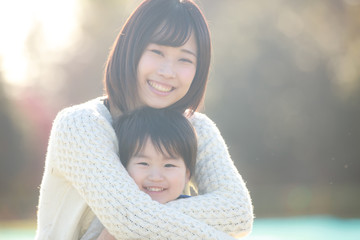 Obraz premium 笑顔の親子