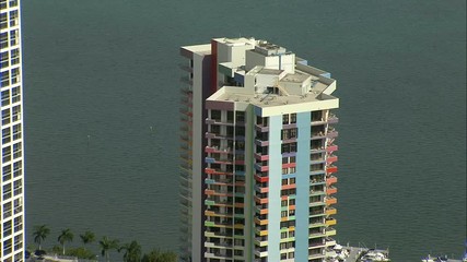 Aerial view of Miami apartments and condominiums Florida 
