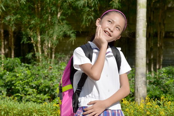 A Contemplative Girl Student