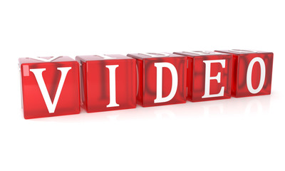 Video Cube text on white background