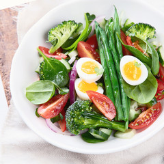 Vegetables salad with eggs