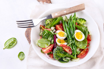Vegetables salad with eggs