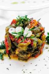 portuguese roast organic bell peppers and garlic mediterranean salad