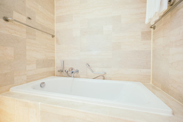 White bathtub decoration interior