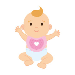cute and little girl baby character