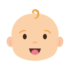 cute and little boy baby head character