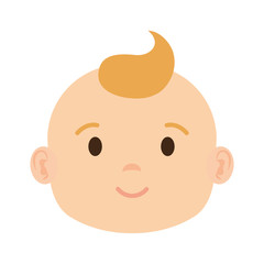 cute and little boy baby head character