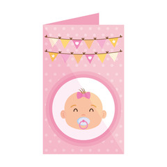 invitation card with little girl baby