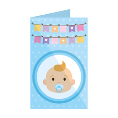 invitation card with little boy baby character