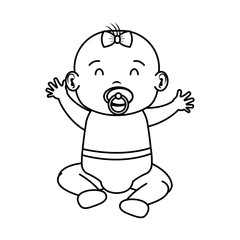 cute and little girl baby character