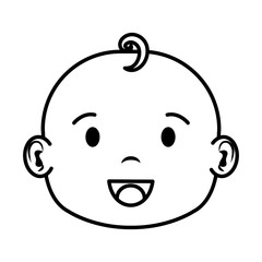 cute and little boy baby head character