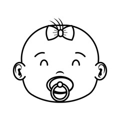 cute and little girl baby head character