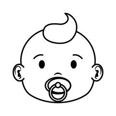 cute and little boy baby head character