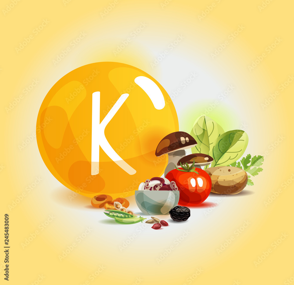 Sticker Potassium in food.