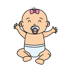 cute and little girl baby character