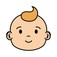 cute and little boy baby head character