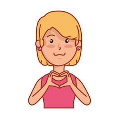 beautiful and young woman with heart