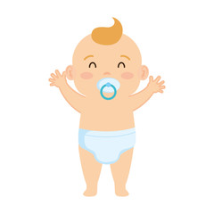 cute and little boy baby character