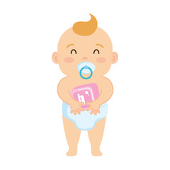 little baby with alphabet block toy