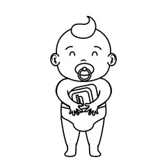 little baby with alphabet block toy